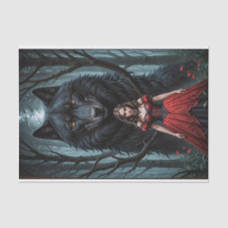 Papel De Seda El rojo y el lobo negro