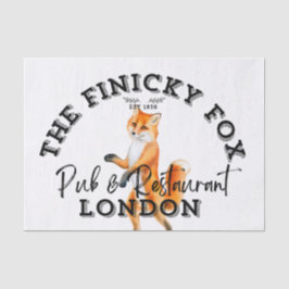 Papel De Seda El Rótulo de pub británico Finicky Fox
