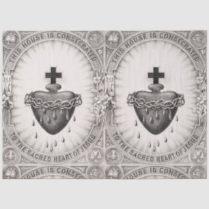 Papel De Seda El Sagrado Corazón de Jesús Símbolo de lo Divino
