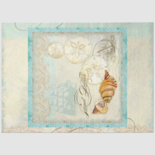 Papel De Seda El Sand Dollar Beach Seashells Seaside Decoupage A