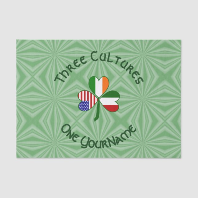 Papel De Seda El Shamrock americano italiano personalizado (Anverso)