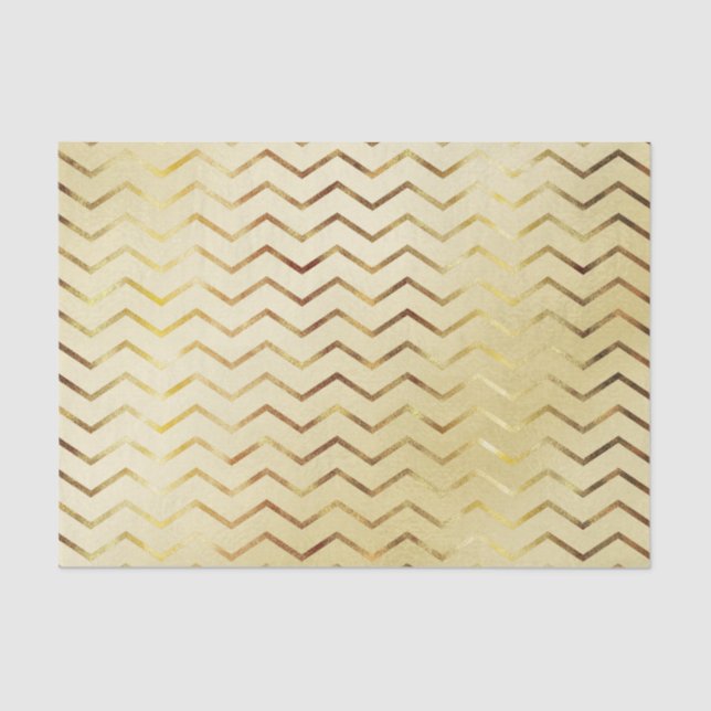 Papel De Seda El Shimmer Chevron de oro (Anverso)