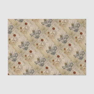 PAPEL DE SEDA EL SOL, LA LUNA Y EL ANTIGUO PARCHE BASILISTA