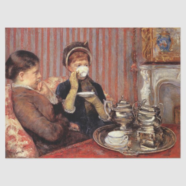 Papel De Seda El té de Mary Cassatt (Anverso)