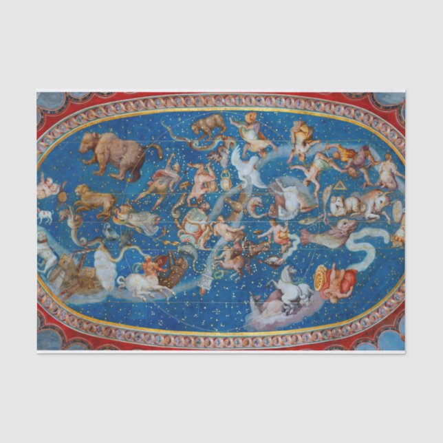 Papel De Seda El techo de la Sala Bologna, mapa celeste (Anverso)