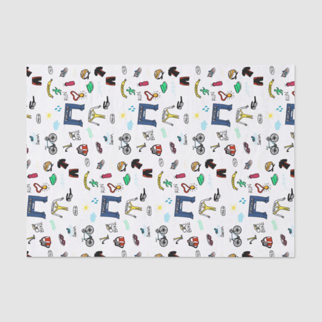 Papel De Seda El Triathlon Doodles el papel seda (Anverso)