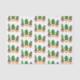 Papel De Seda El trío de cactus lindo canto ilustracion personal