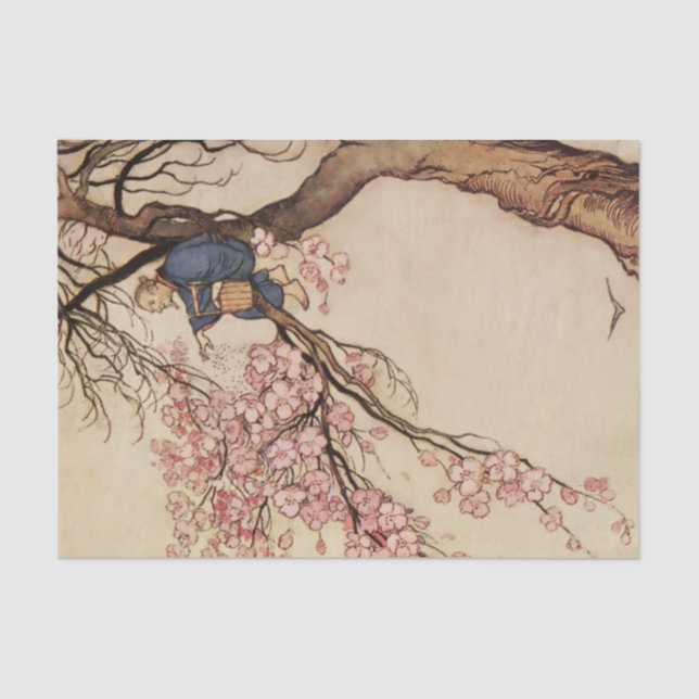 Papel De Seda "El viejo que hizo florecer los árboles" de Warwic (Anverso)