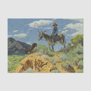 Papel De Seda “El Vigilante” Arte Occidental por Walter Ufer