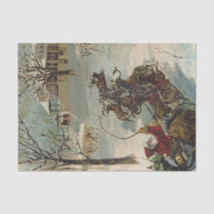 Papel De Seda El vintage Papá Noel está viniendo a la ciudad