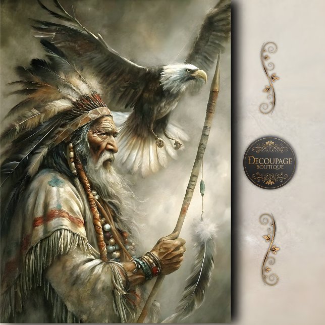 Papel De Seda Elder Chief & Landing Eagle Decoupage is already i (Elder Chief & Landing Eagle Decoupage Tissue Paper)
