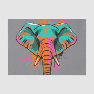 Papel De Seda Elefante abstracto vibrante con Verde azulado auda