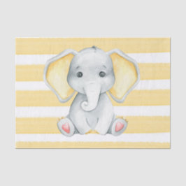 Papel De Seda Elefante acuático con Baby Shower de tira amarilla