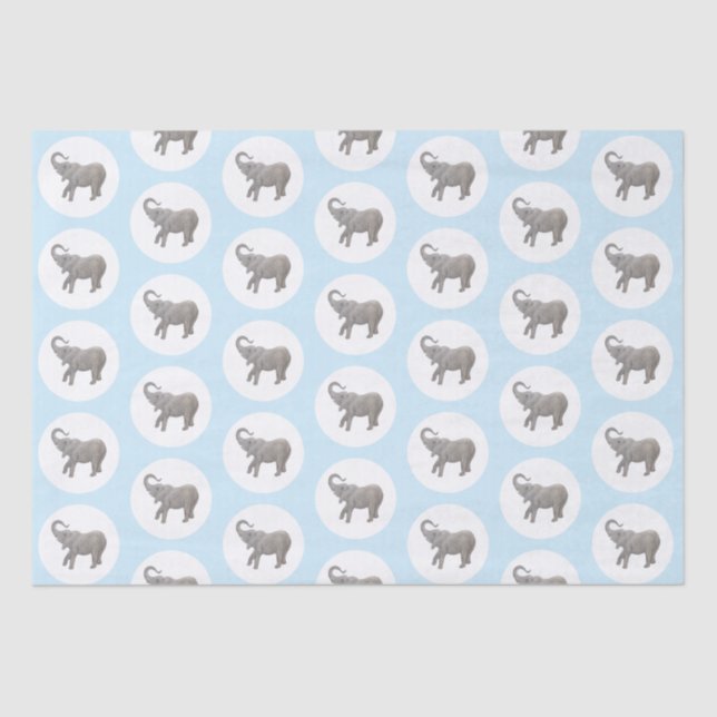 Papel De Seda Elefante bebé azul (Anverso)