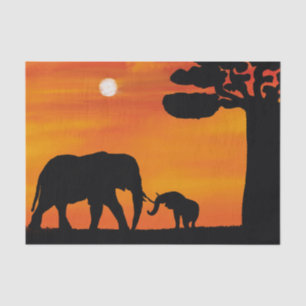 Papel De Seda elefante, ,cielo ,animales ,amanecer ,naturaleza ,