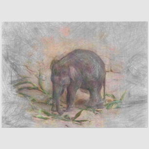 Papel De Seda elefante de bebé animal artístico