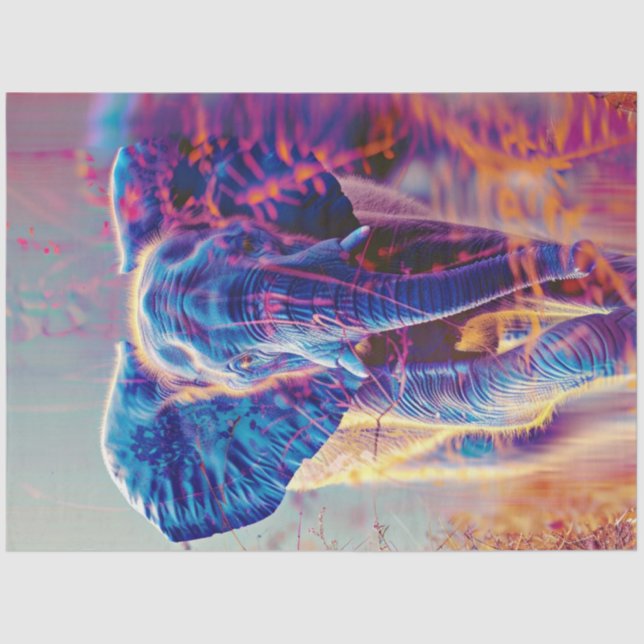 Papel De Seda Elefante de colores vivos de descomposición (Anverso)