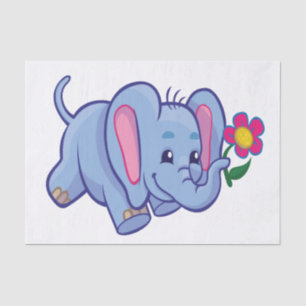 Papel De Seda Elefante de dibujos animados lindo