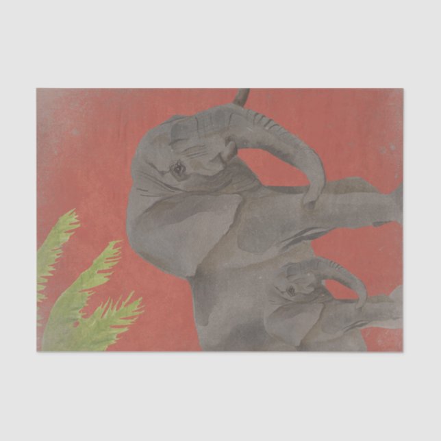 Papel De Seda Elefante de época (Anverso)