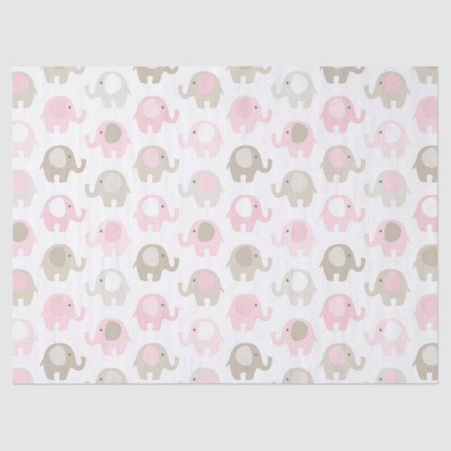 Papel De Seda Elefante de rosas bebés hermoso (Anverso)