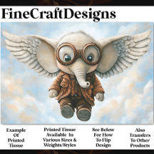 Elefante de vapor con alas oculares AV6 Decoupage