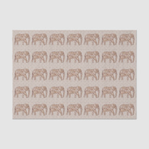 Papel De Seda Elefante del remolino del fractal - marrón y de