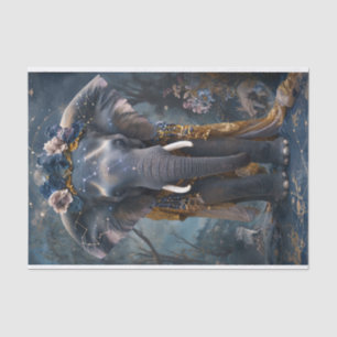 Papel De Seda Elefante floreciente