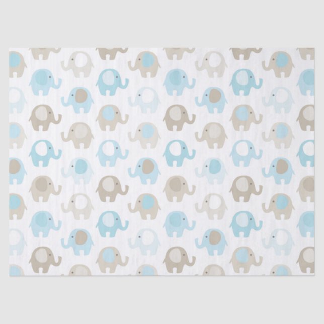 Papel De Seda Elefante hermoso de los azules cielos (Anverso)