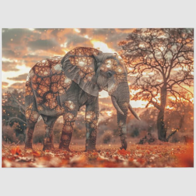 Papel De Seda Elefante Majestuoso Decoupage (Anverso)