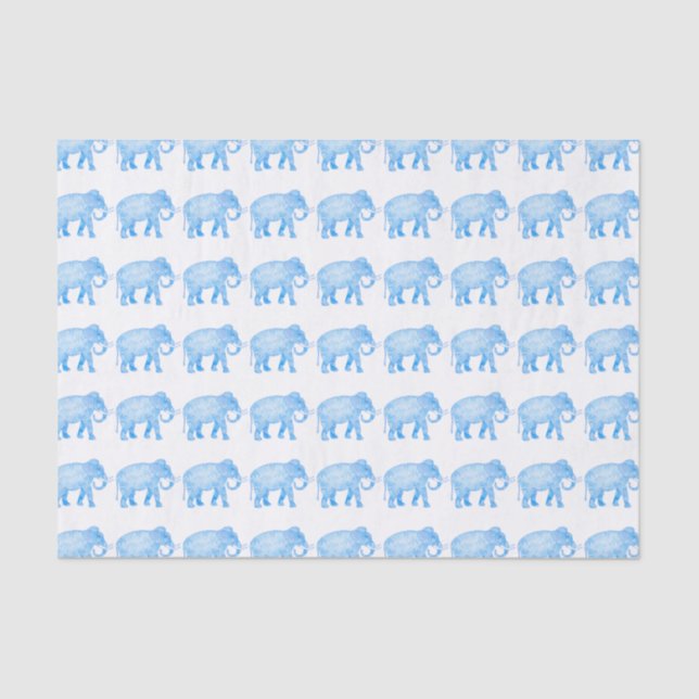 Papel De Seda Elefante modelado azul de lujo (Anverso)