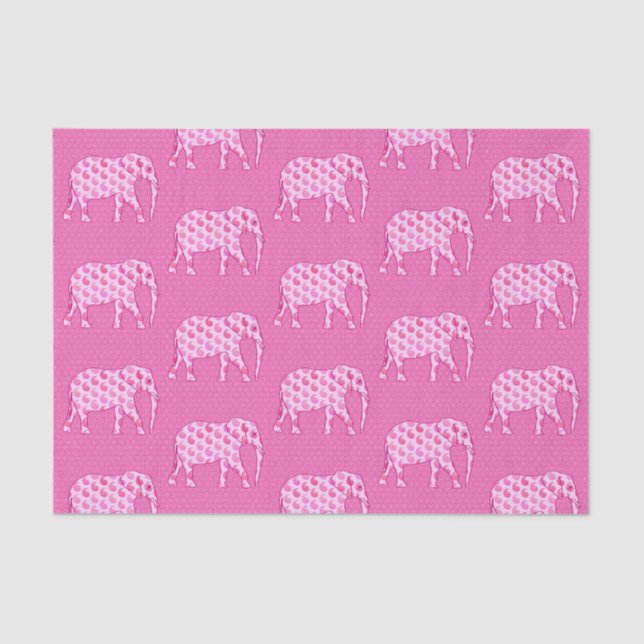Papel De Seda Elefante Paisley, rosa hielo y fucsia (Anverso)