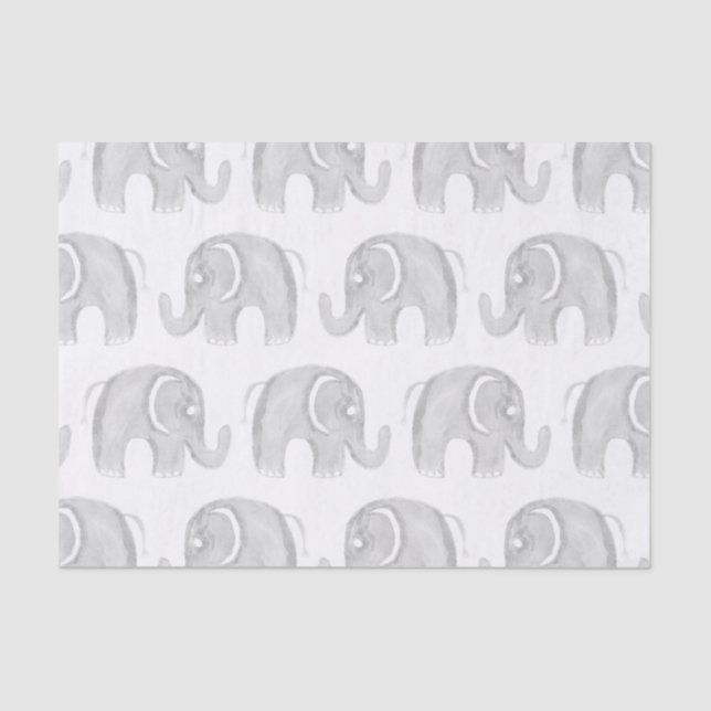 Papel De Seda Elefante pintado a mano de la acuarela moderna del (Anverso)