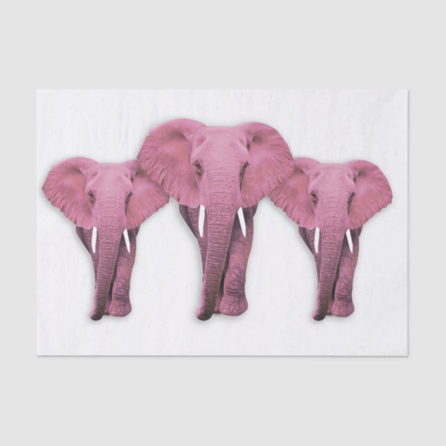 Papel De Seda Elefante rosa (Anverso)