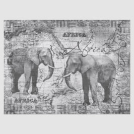 Papel De Seda Elefantes africanos