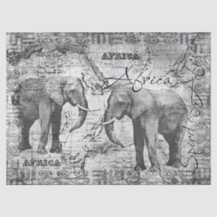 Papel De Seda Elefantes africanos