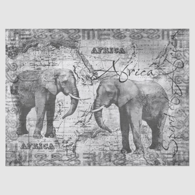 Papel De Seda Elefantes africanos (Anverso)