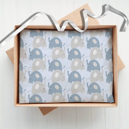Papel De Seda Elefantes Baby Shower Dusty Blue Crafts