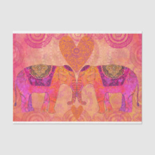 Papel De Seda Elefantes enamorados