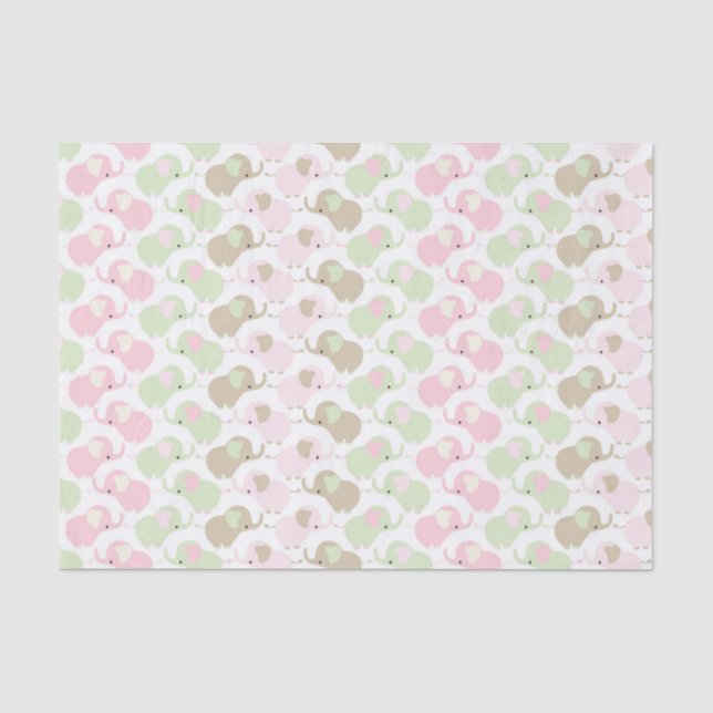 Papel De Seda elefantes pastel (Anverso)