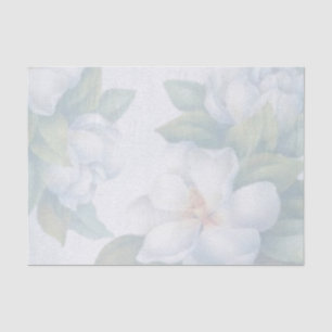 Papel De Seda Elegancia clásica Magnolia blanca Flor acuática