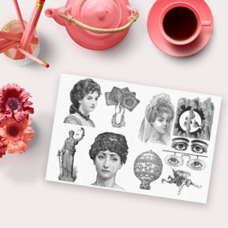 Papel De Seda Elegancia de época Tejido Collage Decoloración