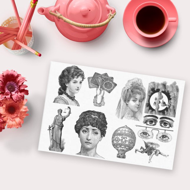 Papel De Seda Elegancia de época Tejido Collage Decoloración (Subido por el creador)