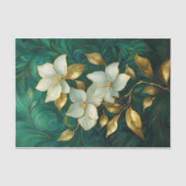 Papel De Seda Elegancia de Gardenia dorada, flores formales
