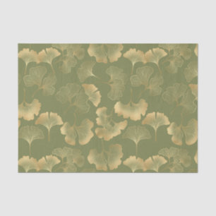 Papel De Seda Elegancia de Ginkgo Esmeralda – Botánico de Lujo e