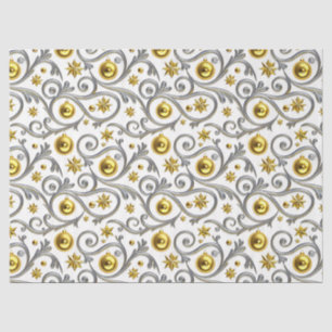 Papel De Seda Elegancia de remolino de oro y plata