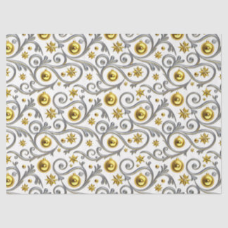 Papel De Seda Elegancia de remolino de oro y plata