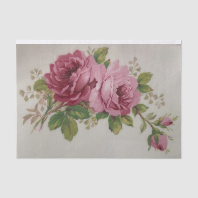 Papel De Seda Elegancia de Rosa de col de época (Anverso)
