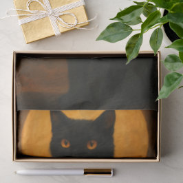 Papel De Seda Elegancia Espeluznante Halloween Gato Negro Luna d