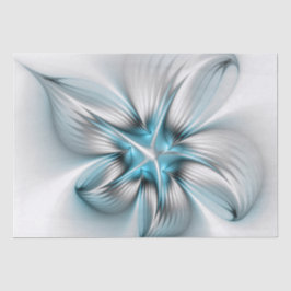 Papel De Seda Elegancia floral arte contemporáneo abstracto azul