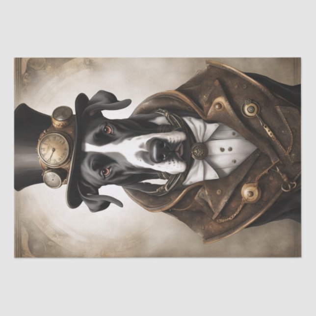 Papel De Seda Elegancia impulsada por vapor: Gran danés en Steam (Anverso)